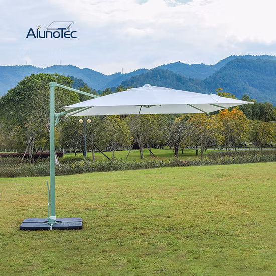 Ombrellone da giardino in tessuto poliestere resistente al vento, parasole da giardino, ombrellone sospeso pieghevole a sbalzo da spiaggia romana